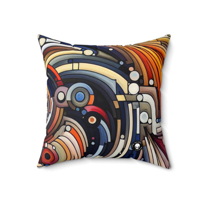 "Fluid Motion: A Kinetic Art Tribute to Oceanic Harmony"- The Alien Spun Polyester Square Pillow Kinetic Art