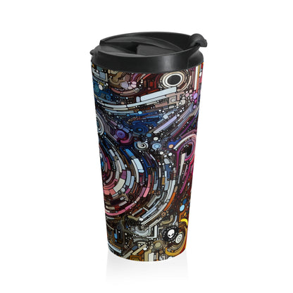 "Deconstructing Power: A Post-structuralist Exploration of Language" - The Alien Stainless Steel Travel Mug Post-structuralist Art