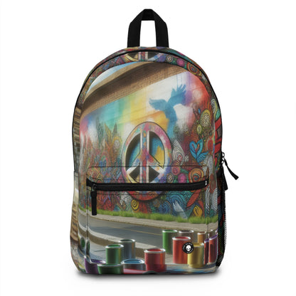 "Galactic Graffiti: A Cosmic Street Art Mural" - The Alien Backpack Street Art