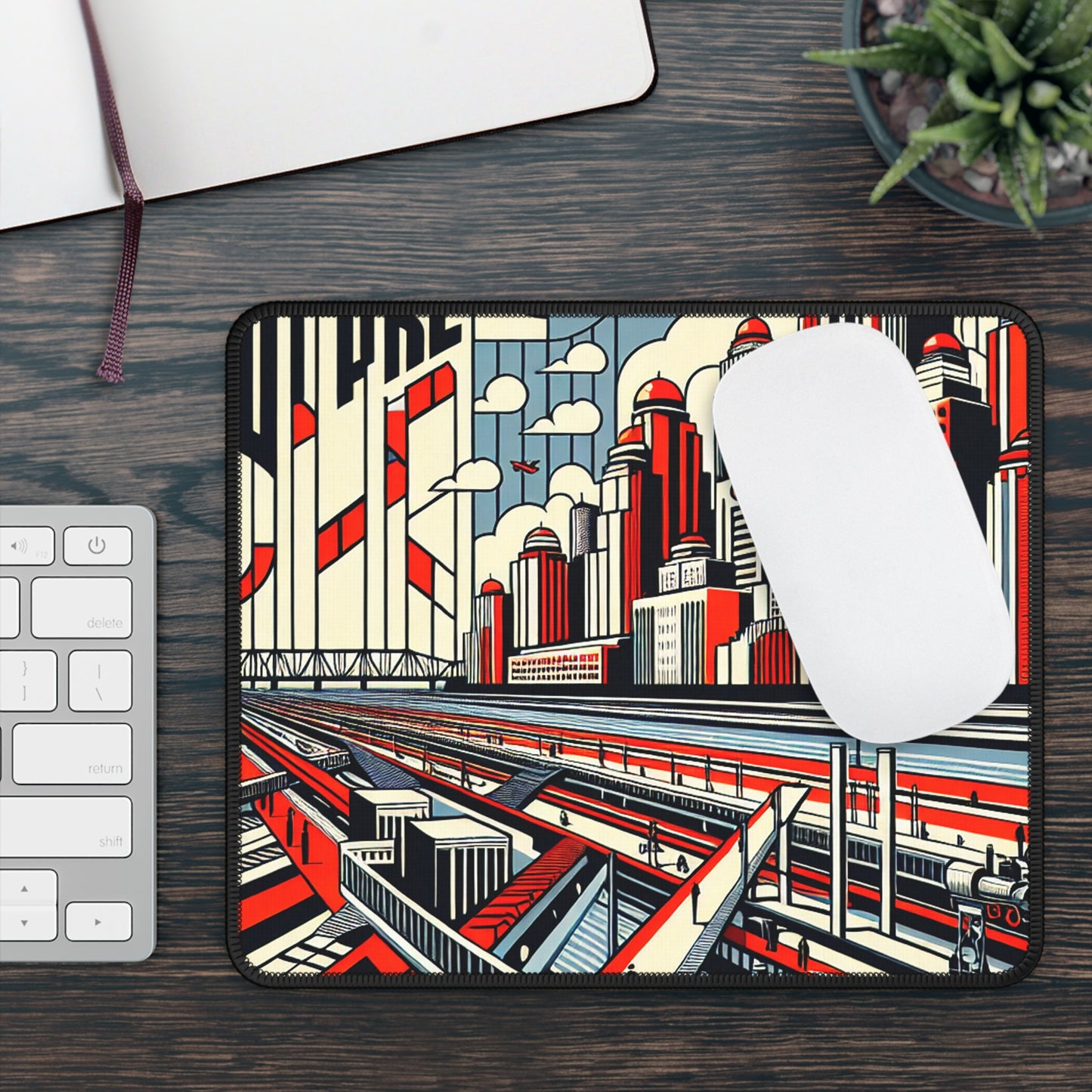 "Constructing Ideas: A Typographic Landscape" - The Alien Gaming Mouse Pad Constructivism Style