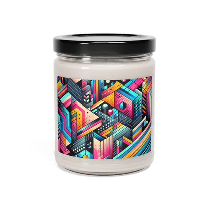 Neon Geometry - La bougie de soja parfumée Alien 9oz Style d’art numérique