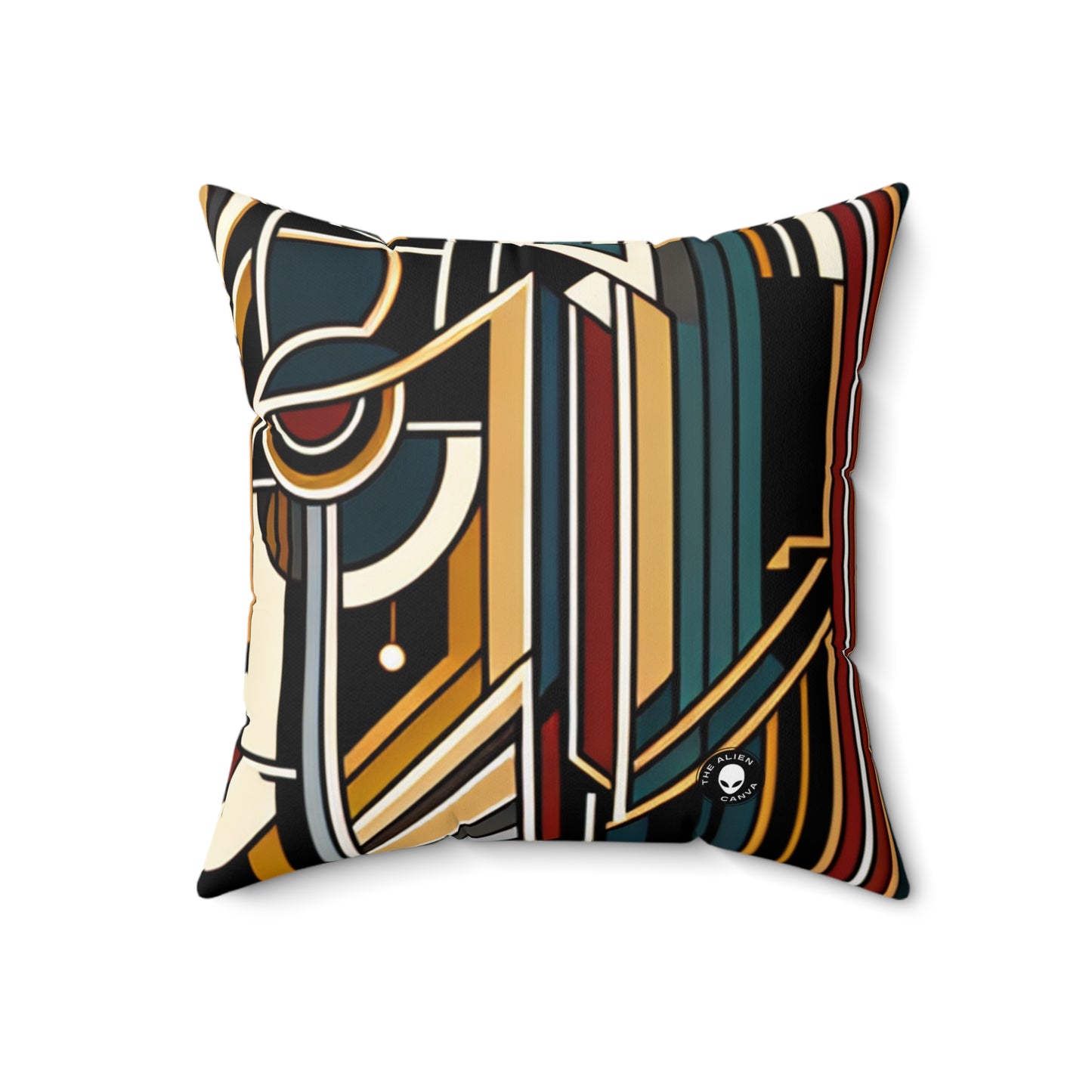 "Glamour & Decadence: A 1920s Art Deco Cocktail Soiree"- The Alien Spun Polyester Square Pillow Art Deco