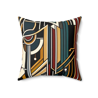 "Glamour &amp; Decadence: A 1920s Art Déco Cocktail Soiree" - L'Alien Spun Polyester Square Pillow Art Déco