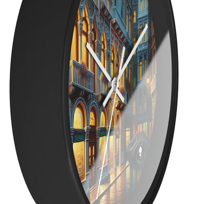 "Venetian Night: A Luminous Street Scene" - The Alien Wall Clock Venetian School