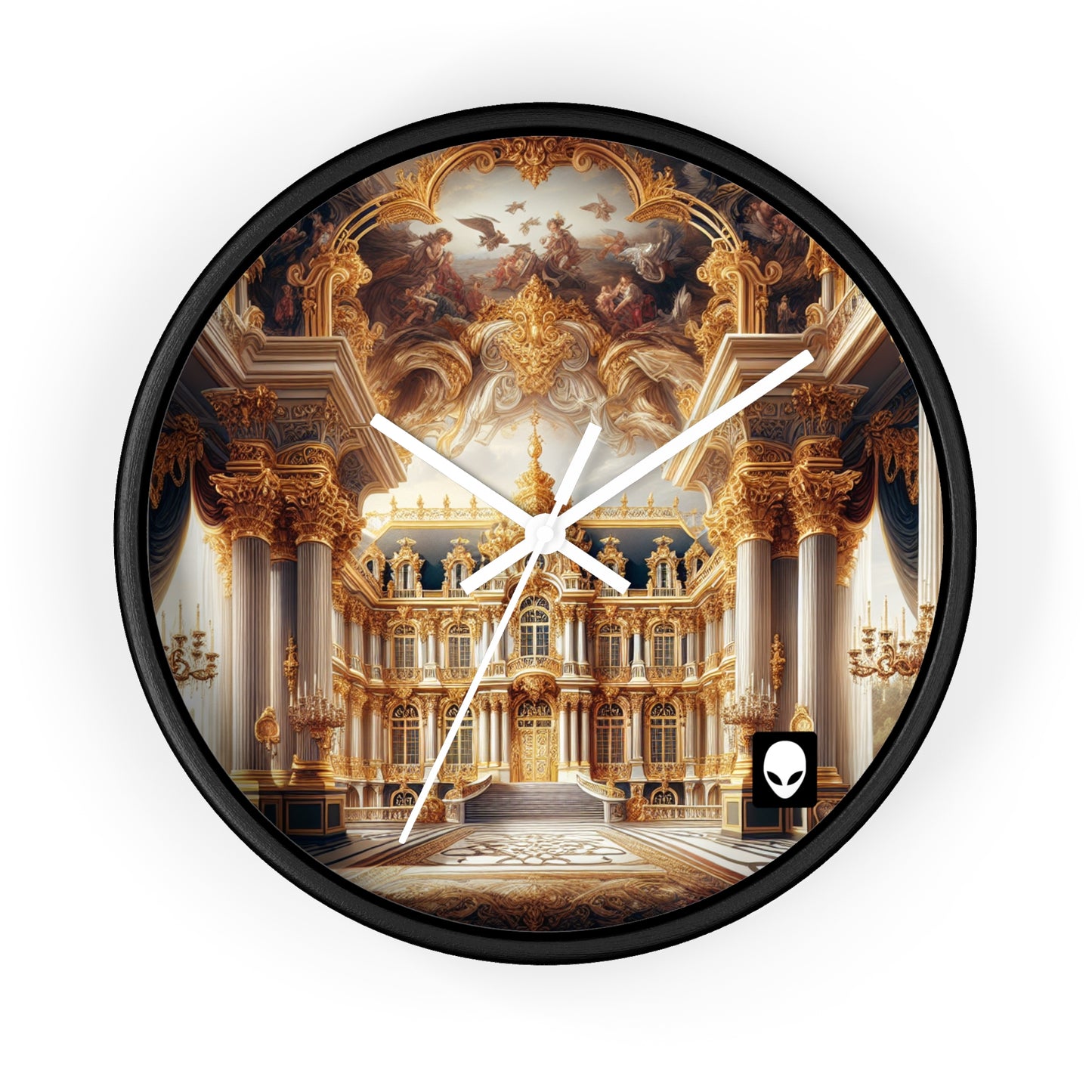 "Splendeur royale : un palais baroque plaqué or" - L'horloge murale Alien de style baroque