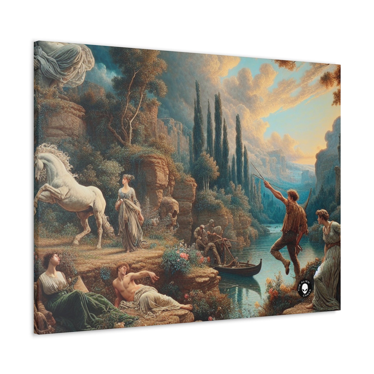 "Sunset Serenade: A Romantic Landscape" - The Alien Canva Romanticism