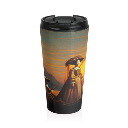 "Golden Twilight in the Italian Gondola" - The Alien Stainless Steel Travel Mug Renaissance Art Style