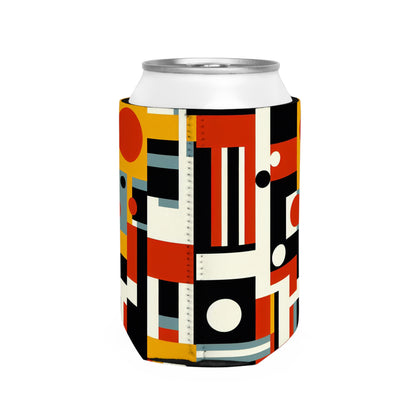 "Futurist Cityscape: Harmonizing Art and Technology in a Dynamic Constructivist Masterpiece" - The Alien Can Cooler Sleeve Constructivism