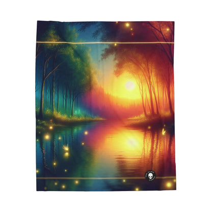 "Dusk Enchantment: A Magical Forest Scene" - The Alien Velveteen Plush Blanket