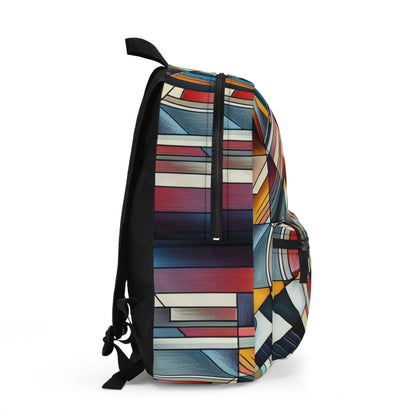 "City Lights: Geometric Nightfall" - The Alien Backpack Geometric Abstraction