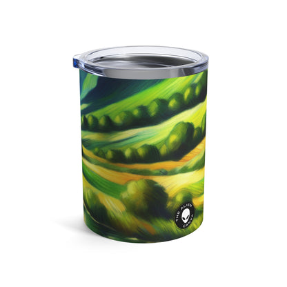 "Serenity at Sunset: An Impressionistic Meadow" - The Alien Tumbler 10oz Impressionism