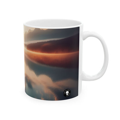 "Tranquil Morning" - Taza de cerámica alienígena de 11 oz