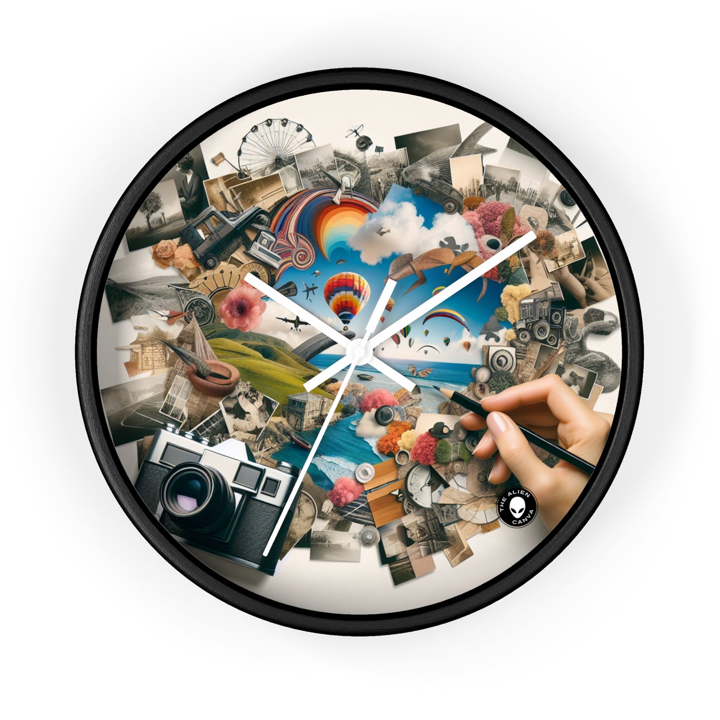 "NatureTech Metropolis: A Vision of Harmonious Coexistence" - The Alien Wall Clock Photomontage