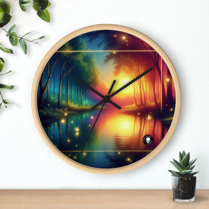 "Dusk Enchantment: A Magical Forest Scene" - The Alien Wall Clock