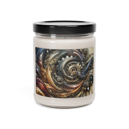 "Bio-Mech Cityscape: Harmonious Fusion" - The Alien Scented Soy Candle 9oz Bio-mechanical Art