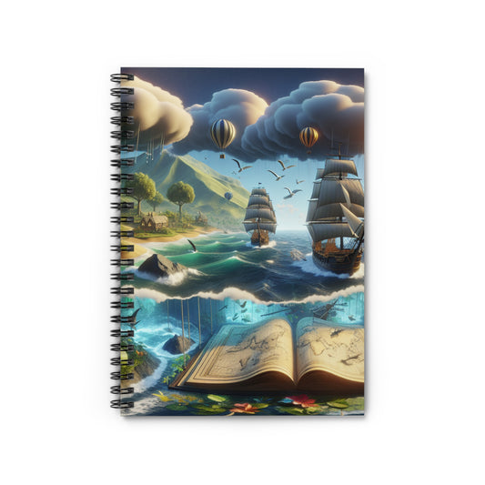 "Virtual Reality Odyssey: An Immersive 3D Art Experience" - The Alien Spiral Notebook (Ruled Line) Virtual Reality Art Style