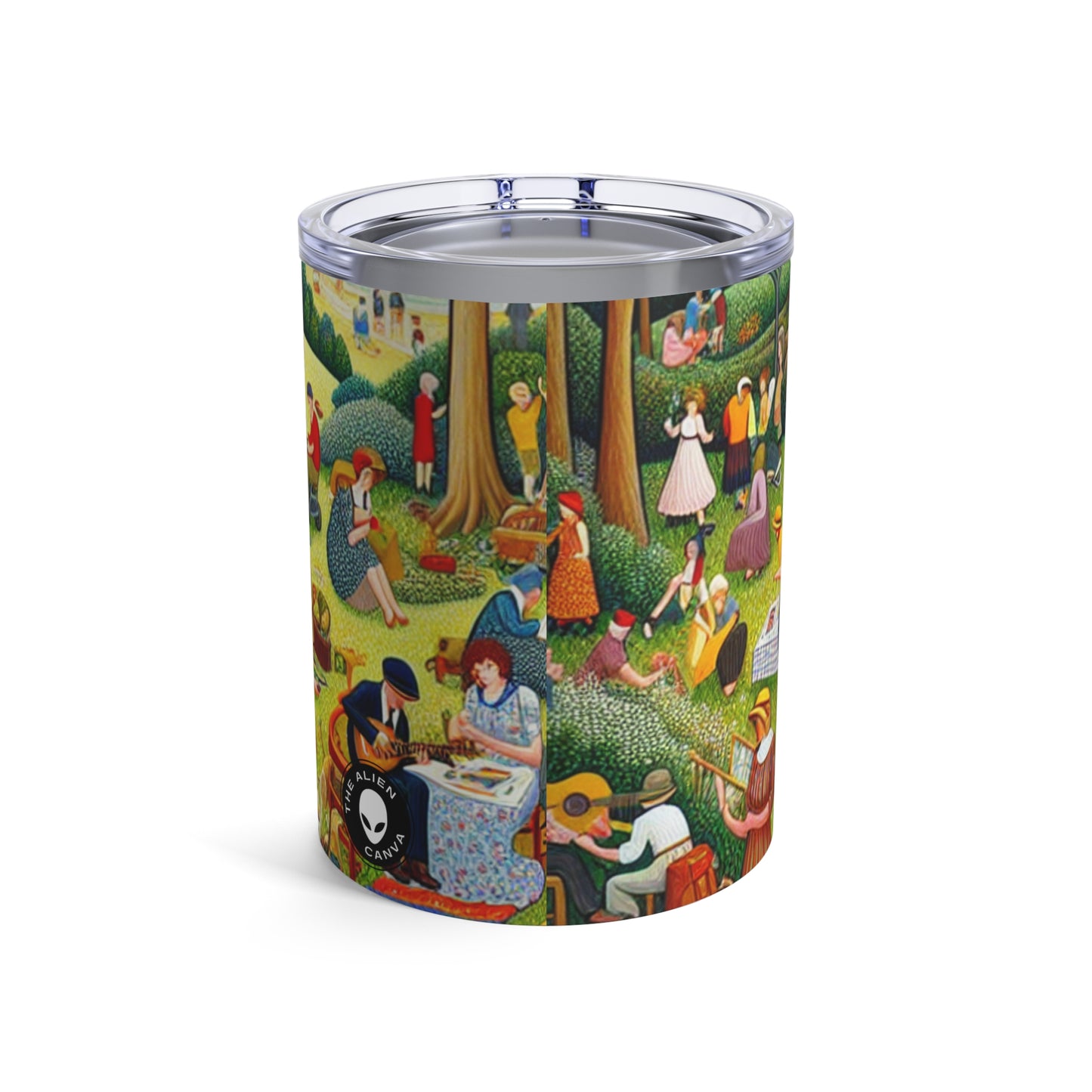 "Whimsical Village Delights" - The Alien Tumbler 10oz Naïve Art