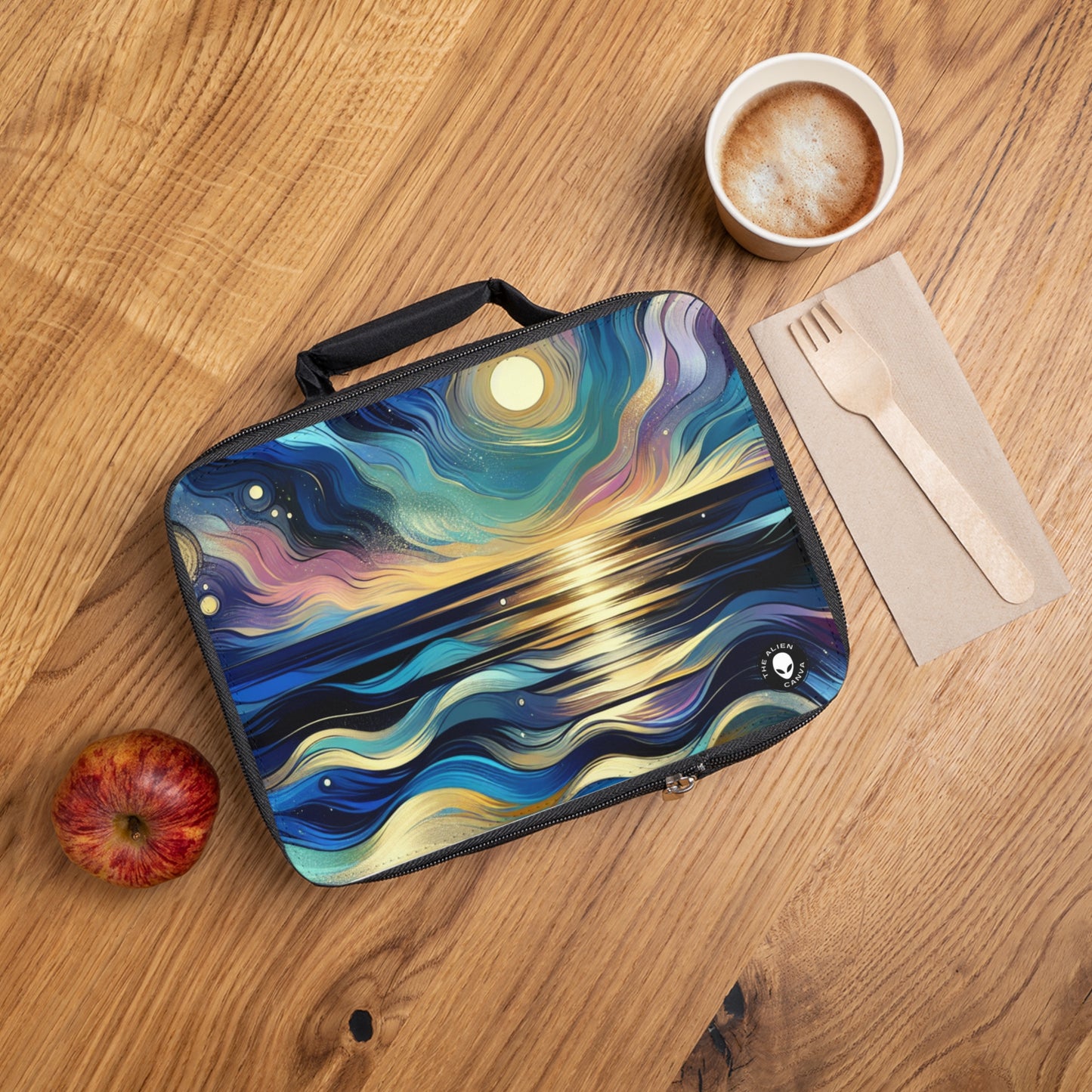 "Midnight Majesty: Abstract Ocean Reflections"- The Alien Lunch Bag