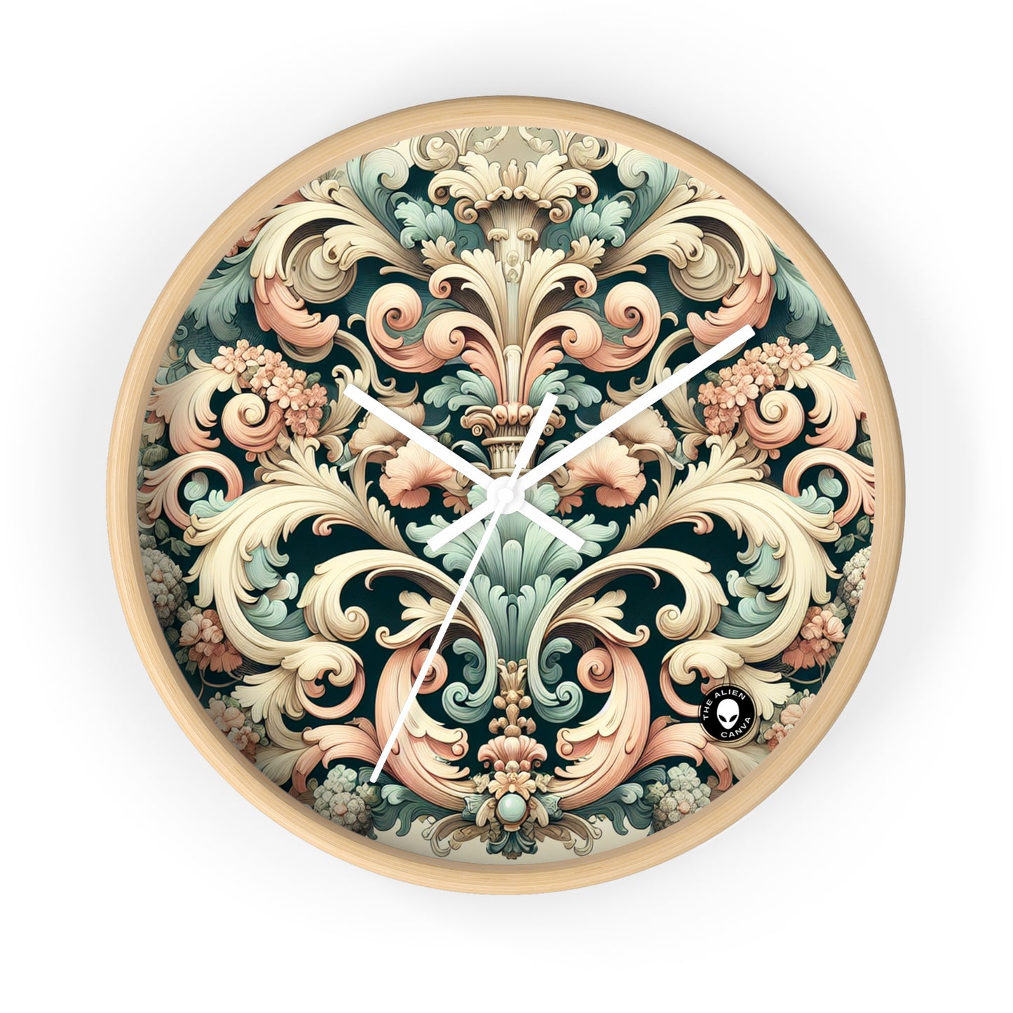 "Garden of Whimsy: A Rococo Fête" - The Alien Wall Clock Rococo