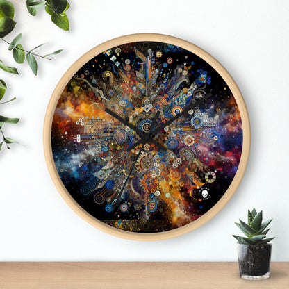 "Art corporel de la nuit étoilée : couleurs vives et traits tourbillonnants" - The Alien Wall Clock Body Art