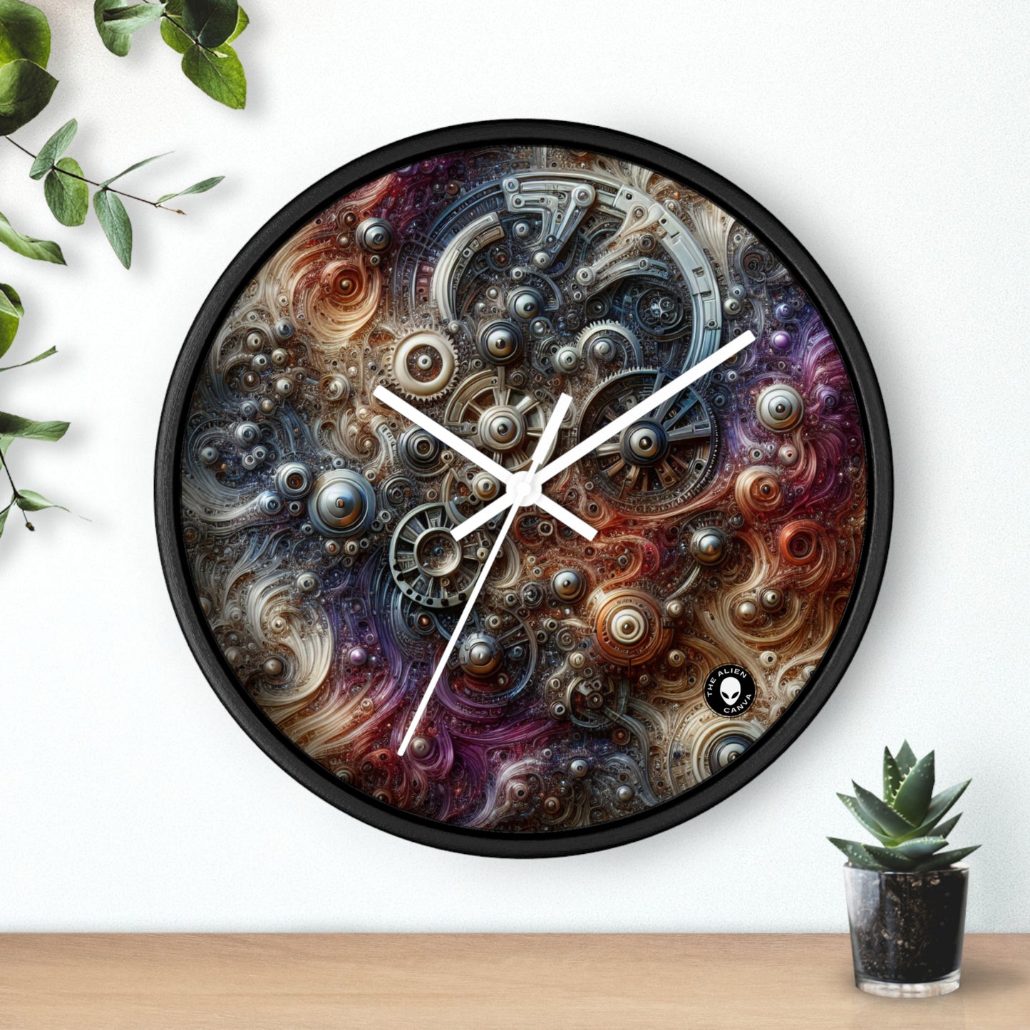 "Cybernetic Sentinel: A Futuristic Fusion of Man and Machine" - The Alien Wall Clock Bio-mechanical Art