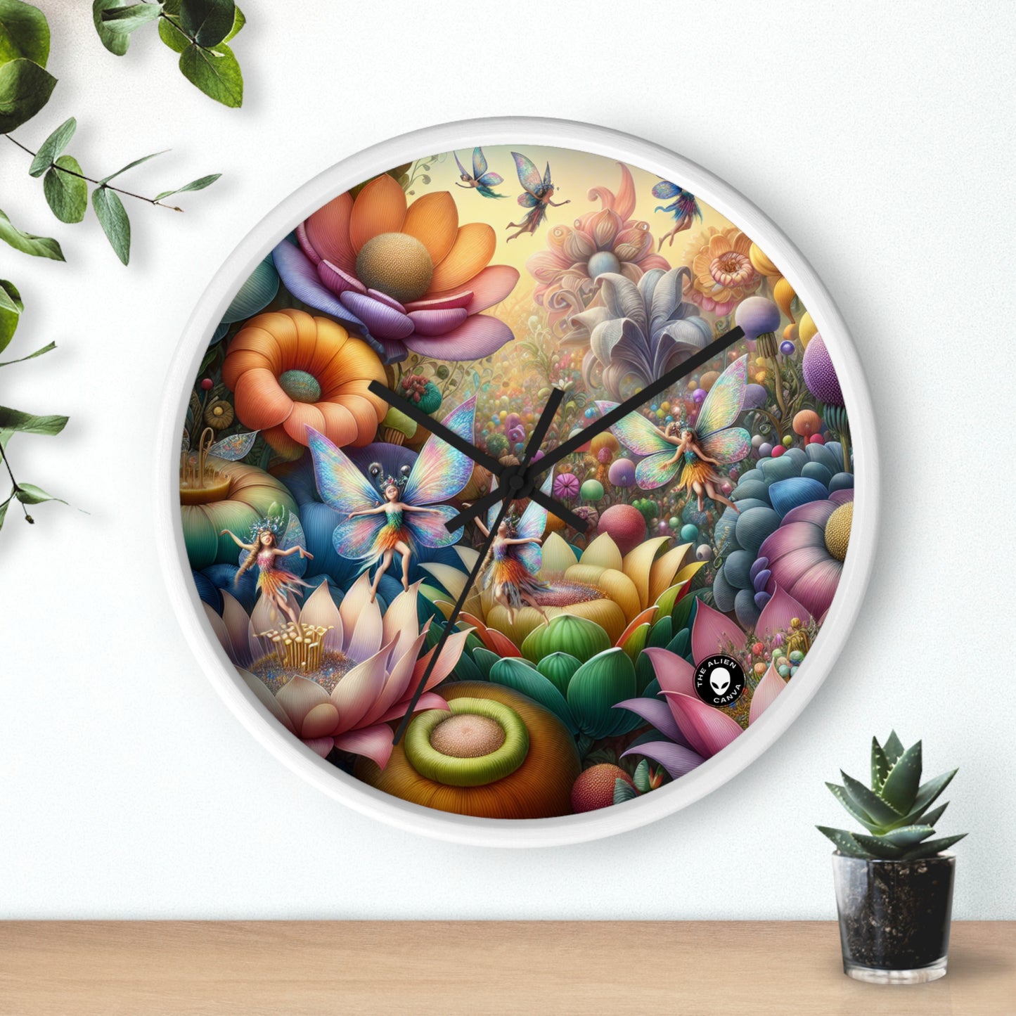 "Jardin enchanté : où dansent les fées" - L'horloge murale extraterrestre