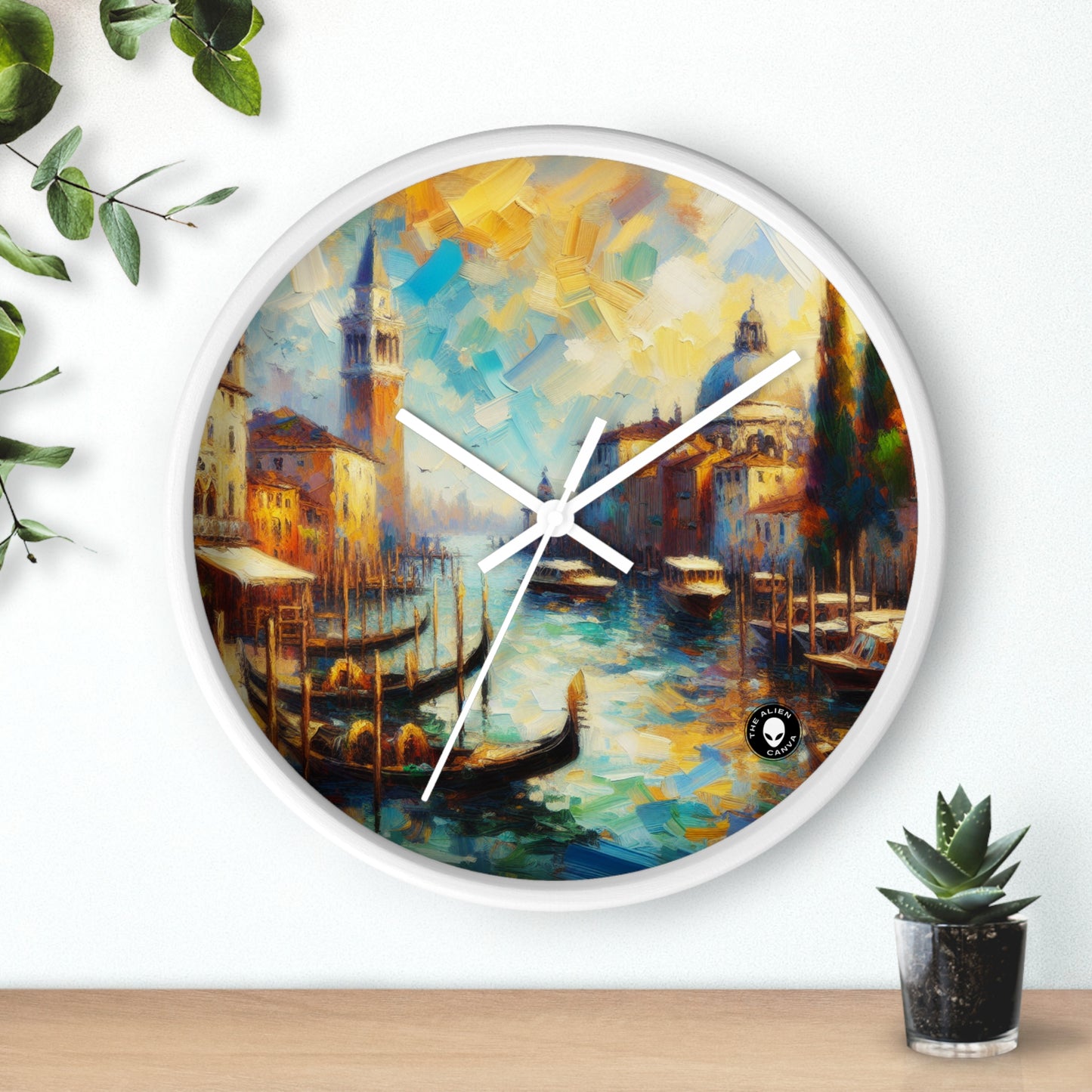 "Serenity in the City: Capturing the Golden Hour" - The Alien Wall Clock Impressionism