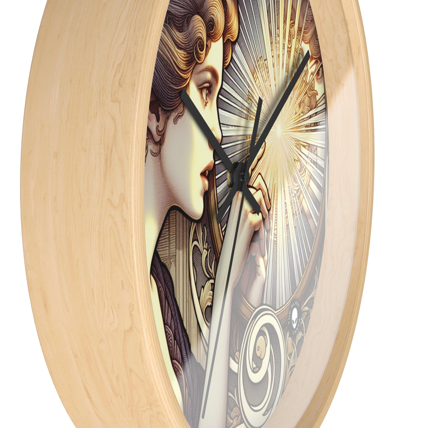 "Reflection of Beauty" - The Alien Wall Clock Art Nouveau