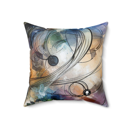 "Abstracted Emotional Journey" - The Alien Spun Polyester Square Pillow Abstract Expressionism