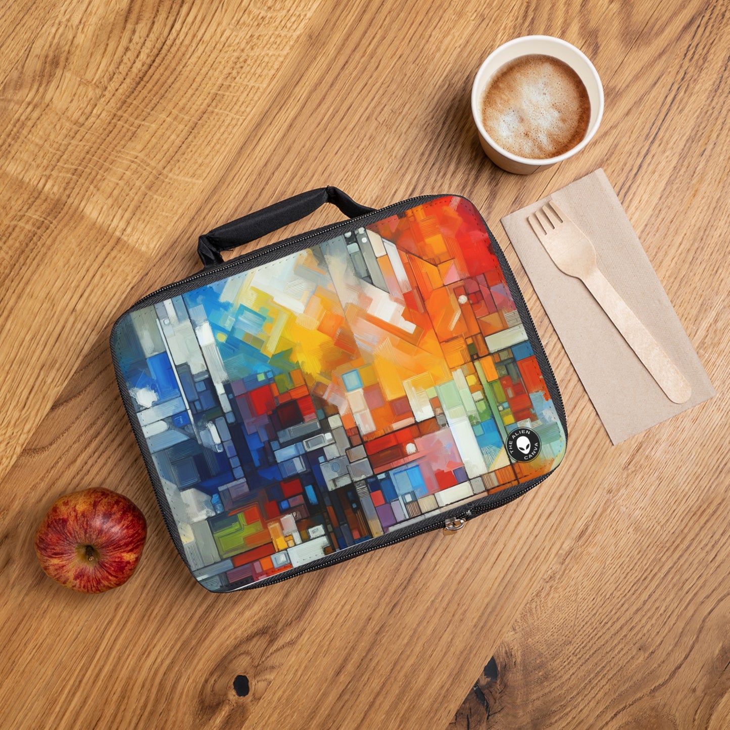 "Optimistic Progress: An Abstract Artwork" - The Alien Lunch Bag Abstract Art