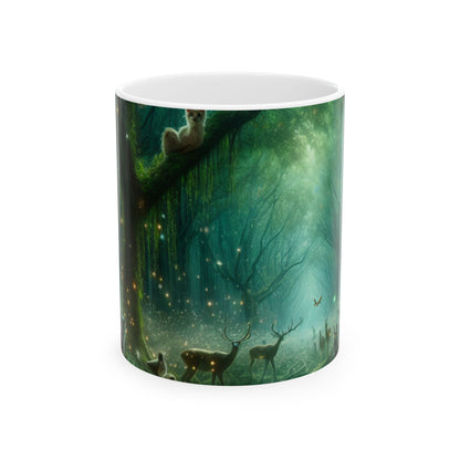 « Forêt enchantée : les voix de la nature » – Tasse en céramique Alien 11 oz