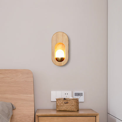 Lámpara de pared LED moderna y sencilla de madera maciza