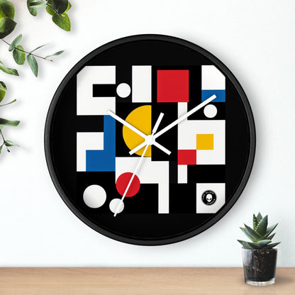 "Suprematic Harmony: Exploring Geometric Composition with Bold Colors" - The Alien Wall Clock Suprematism