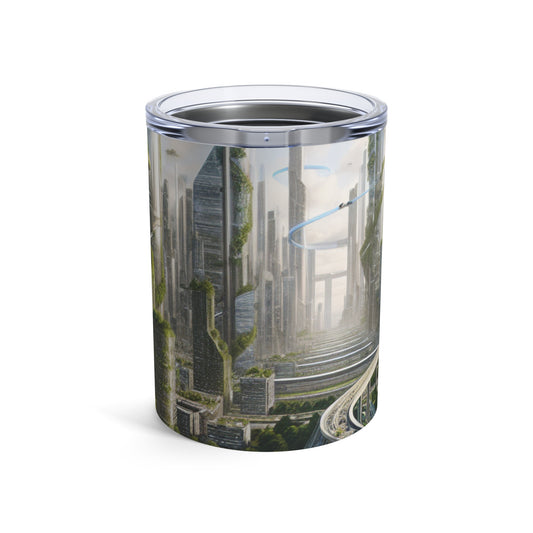 "Nature's Reclamation: A Futuristic Cityscape" - The Alien Tumbler 10oz