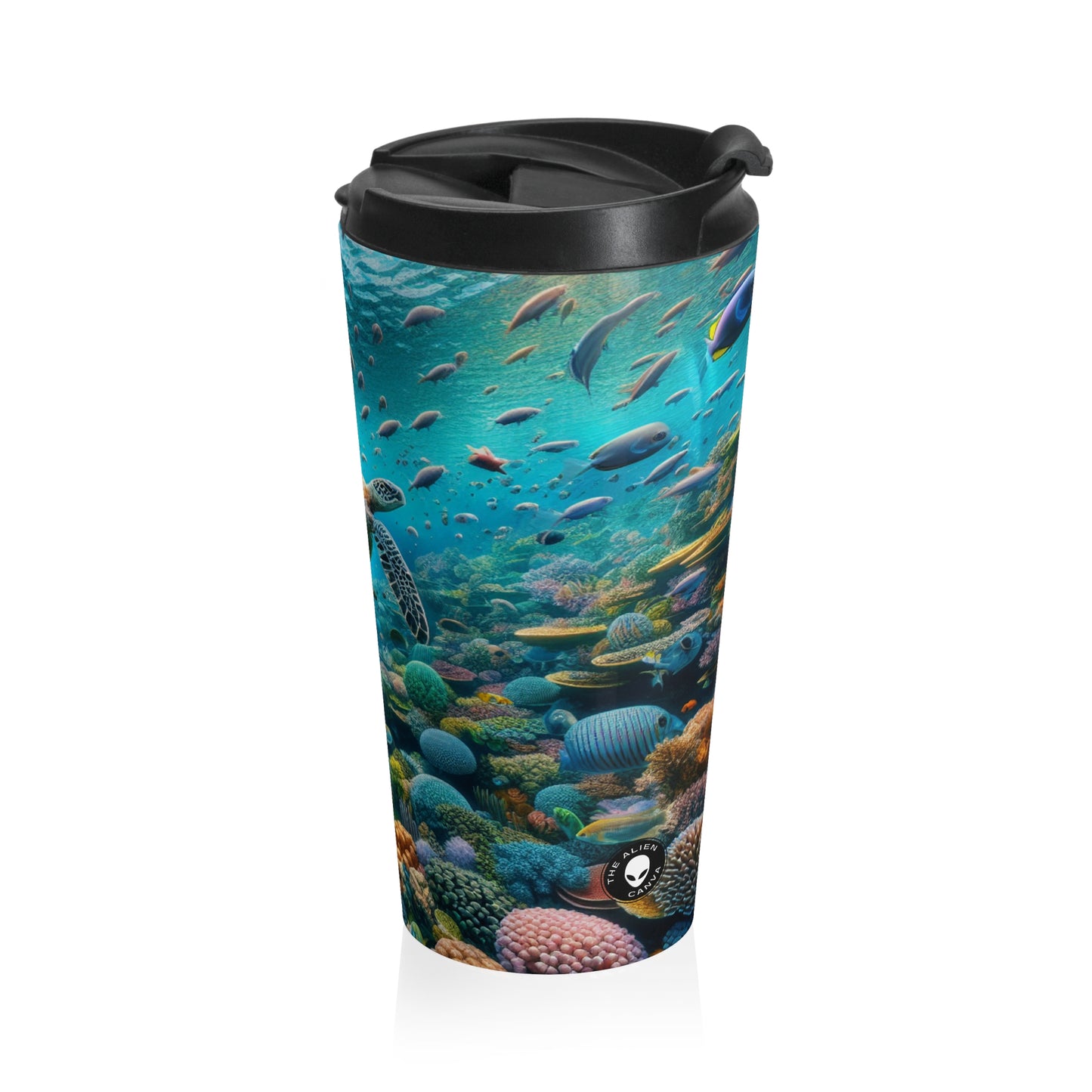 "Beneath the Surface: An Underwater Wonderland" - The Alien Stainless Steel Travel Mug