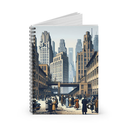 "Géométrie urbaine : un paysage urbain moderne dans une nouvelle objectivité" - The Alien Spiral Notebook (Ruled Line) New Objectivity