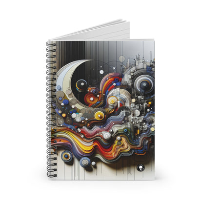 "Urban Chaos: A Neo-Expressionist Cityscape" - The Alien Spiral Notebook (Ruled Line) Neo-Expressionism