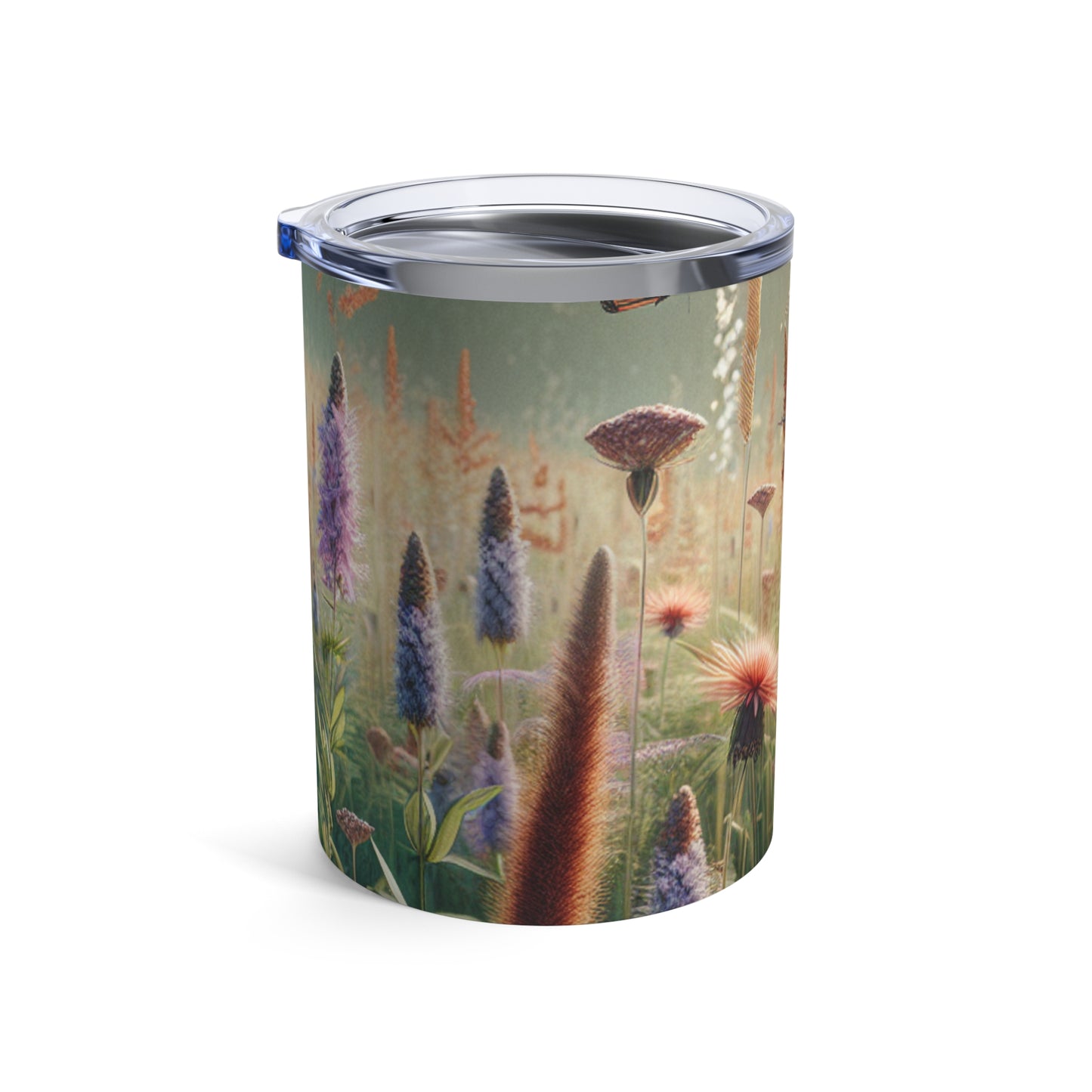 "A Monarch in Wildflower Meadow" - The Alien Tumbler 10oz Realism Style