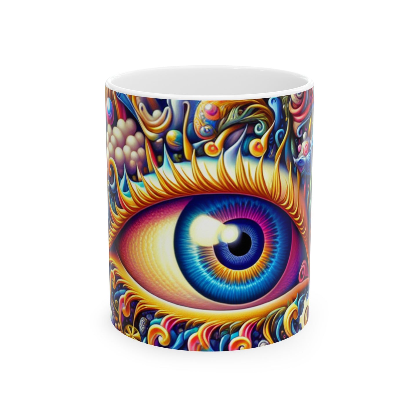 "Cityscape Dreams: A Surreal Night Scene" - The Alien Ceramic Mug 11oz Magic Realism