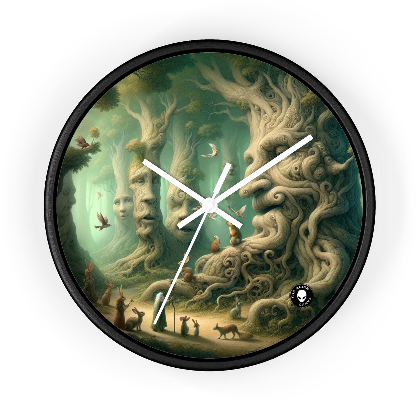 "Enchanted Whispering Forest" - The Alien Wall Clock