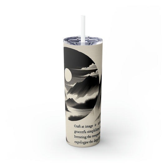 "Blossoms in the Breeze: A Tranquil Springtime Ink Wash Painting" - The Alien Maars® Skinny Tumbler with Straw 20oz Ink Wash Painting