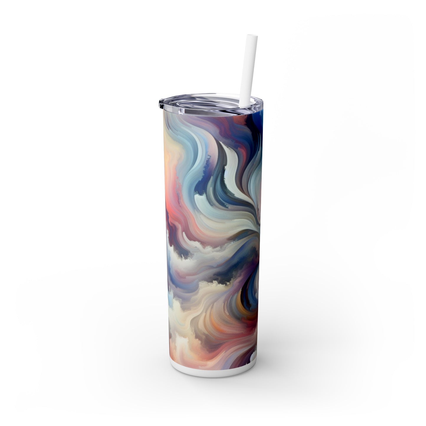 "Armonía en la naturaleza: una abstracción lírica" ​​- El vaso delgado con pajita Alien Maars® de 20 oz Abstracción lírica