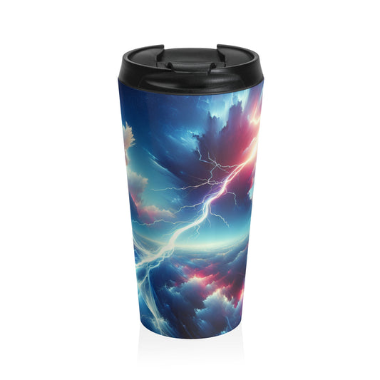 "Electricity In The Sky" - The Alien Stainless Steel Travel Mug Digital Art Style