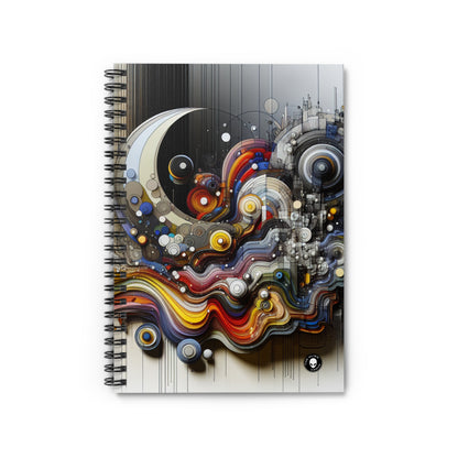 "Urban Chaos: A Neo-Expressionist Cityscape" - The Alien Spiral Notebook (Ruled Line) Neo-Expressionism