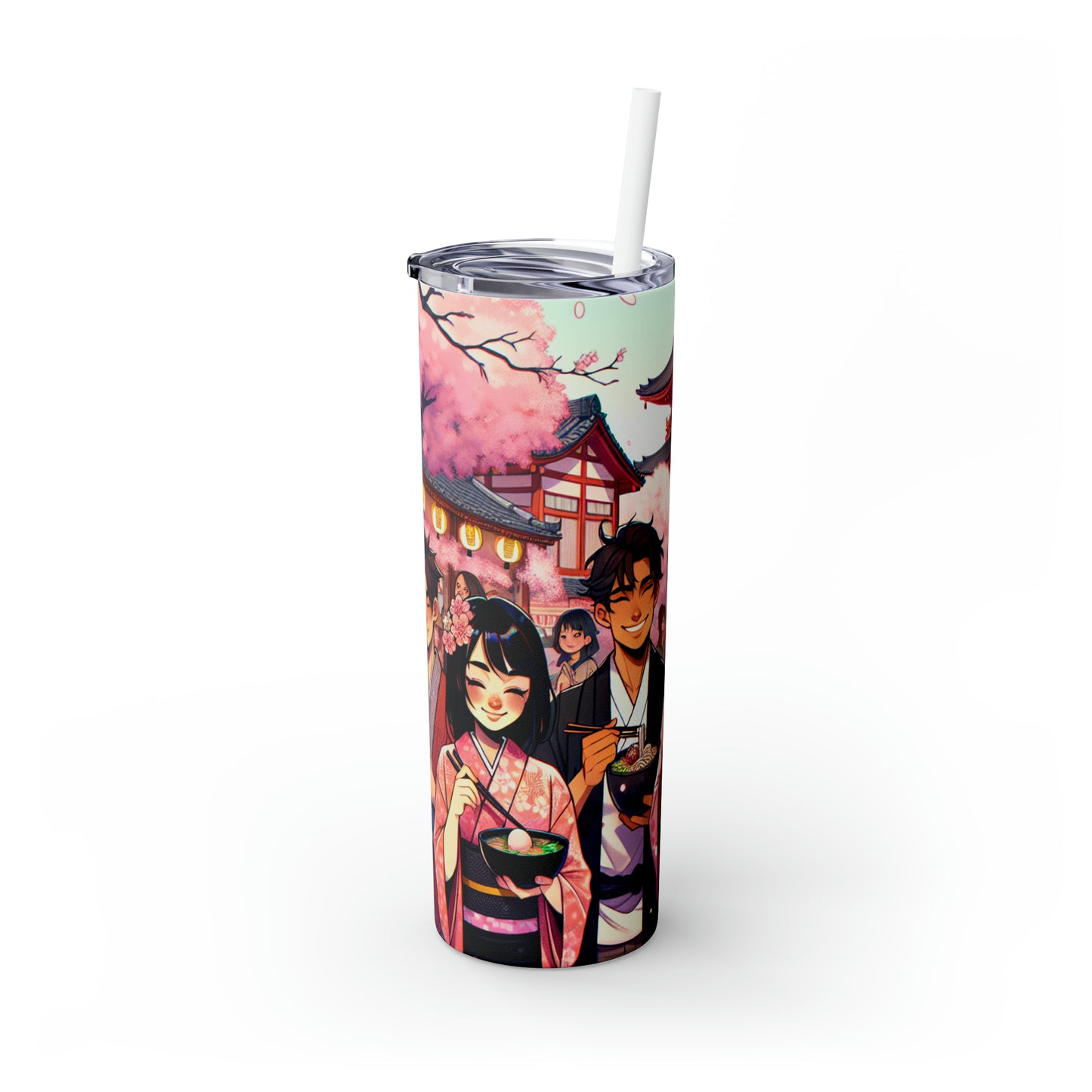 "Brush of Wonders: An Artist's Awakening" - The Alien Maars® Skinny Tumbler with Straw 20oz Manga/Anime Art