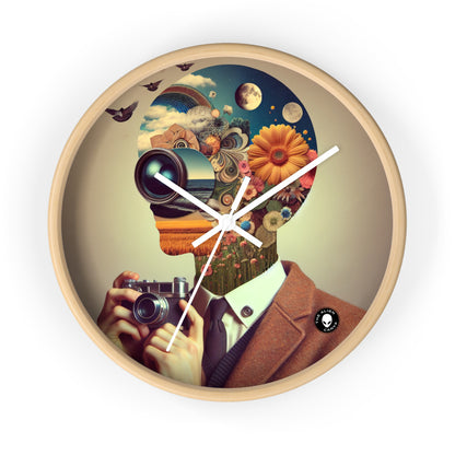 "Nature-Tech Fusion: A Photomontage Exploration" - The Alien Wall Clock Photomontage