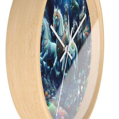 "Enchanted Underwater Realm: Mermaids and Seahorses" - The Alien Wall Clock