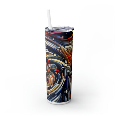 "Mouvement fluide : un hommage de l'art cinétique à l'harmonie océanique" - The Alien Maars® Skinny Tumbler avec paille 20oz Kinetic Art