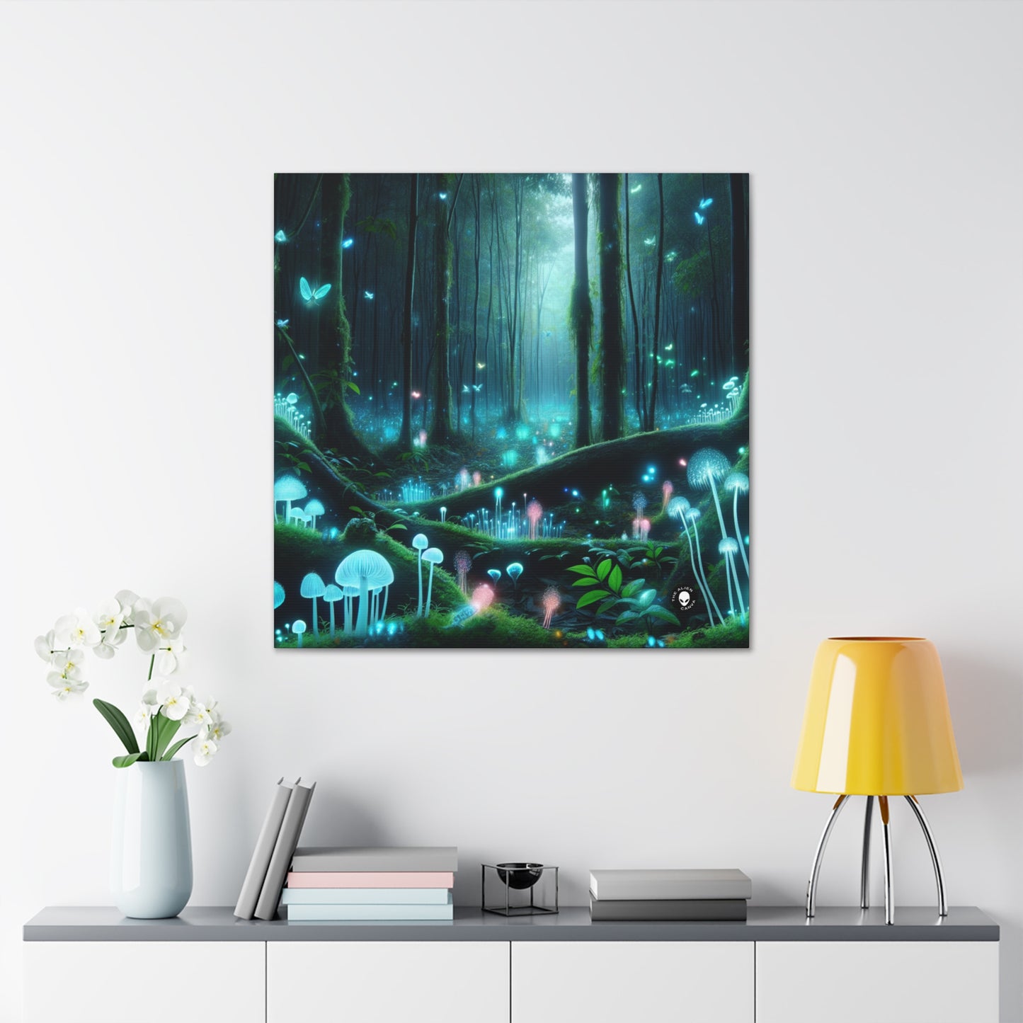 "Enchanted Night: Bioluminescent Forest" - The Alien Canva