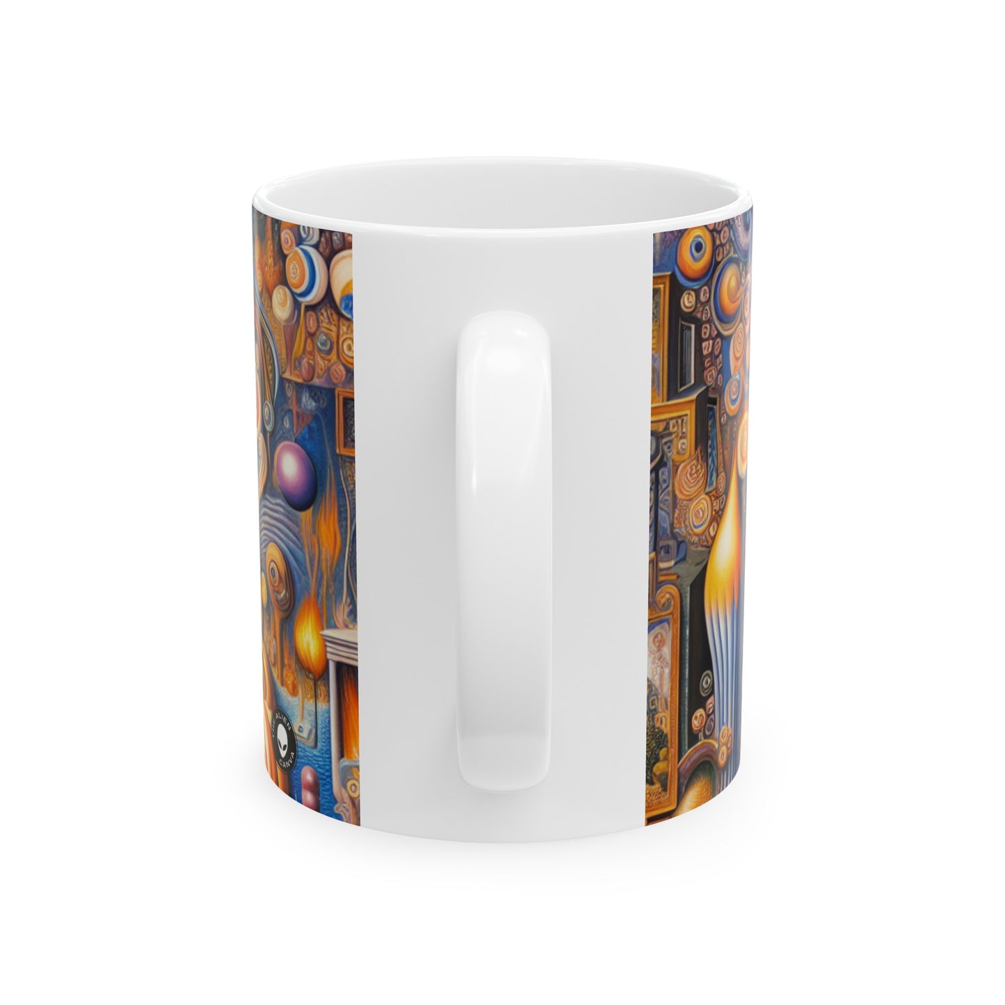 "Melted Time: A Whimsical Dance of Dreams" - The Alien Ceramic Mug 11oz Surrealism